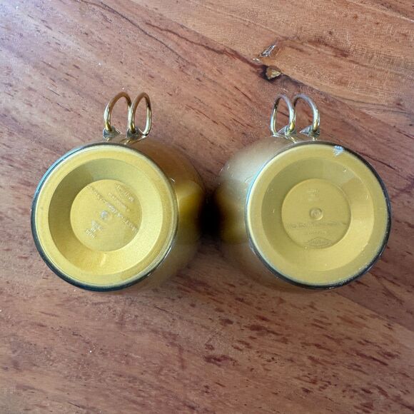 Vintage West Bend Thermo-Serv Gold Black Insulated Mugs MCM Coffee Cups Pair - Picture 3 of 8